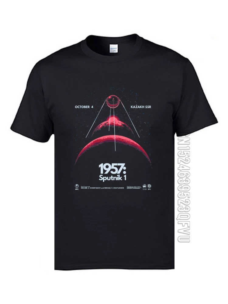 

Soviet Sputnik Artificial Satellite Space T Shirts Father Tee Shirts 2019 Newest 100% Cotton Fabric Men Top T-shirts Customized