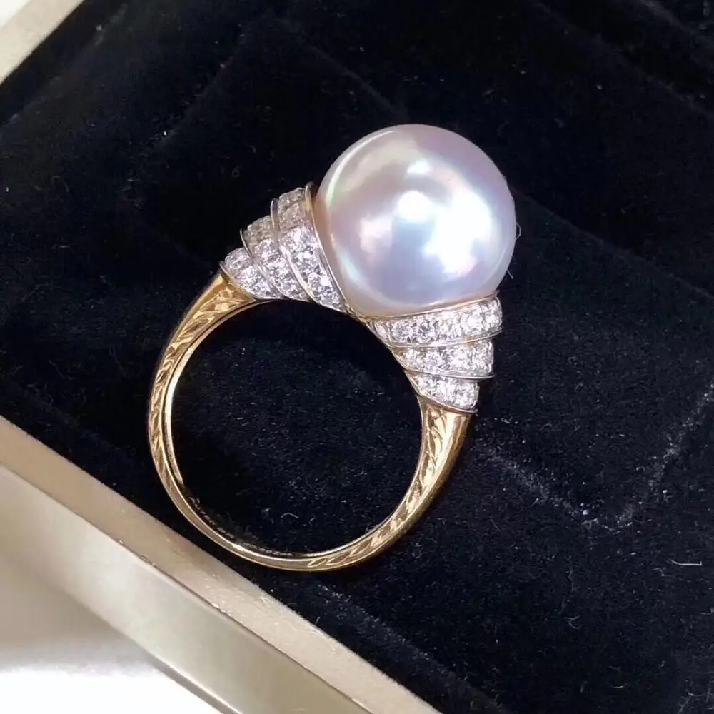 Женское кольцо с жемчугом из серебра 922 пробы натуральным пресноводным 10-11 мм 925 |