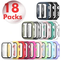 glasscase for 18 pack apple watch 44mm 40mm 42mm 38mm %ef%bc%8cscreen protector ultra thin scratch resistant bumper protective cover
