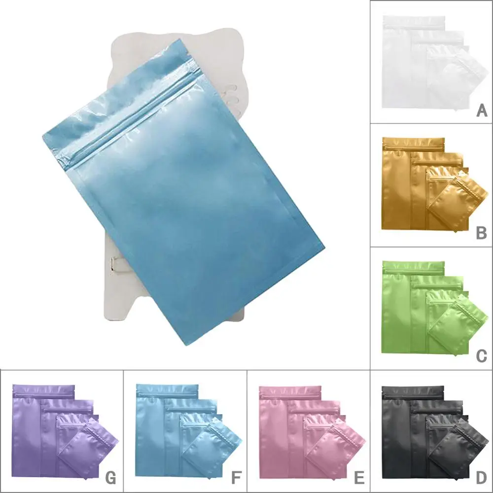 

50pcs/ Lot Aluminum Foil Ziplock Bag Matte Foil Zip Packaging Bag Coffee Food Candy Pouches Snack Tea Ziplock Bags