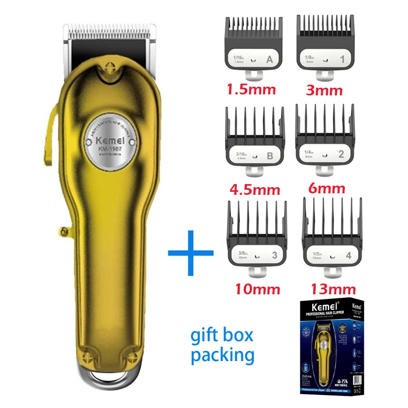 Kemei профессиональная машинка для стрижки цельнометаллический перезаряжаемый