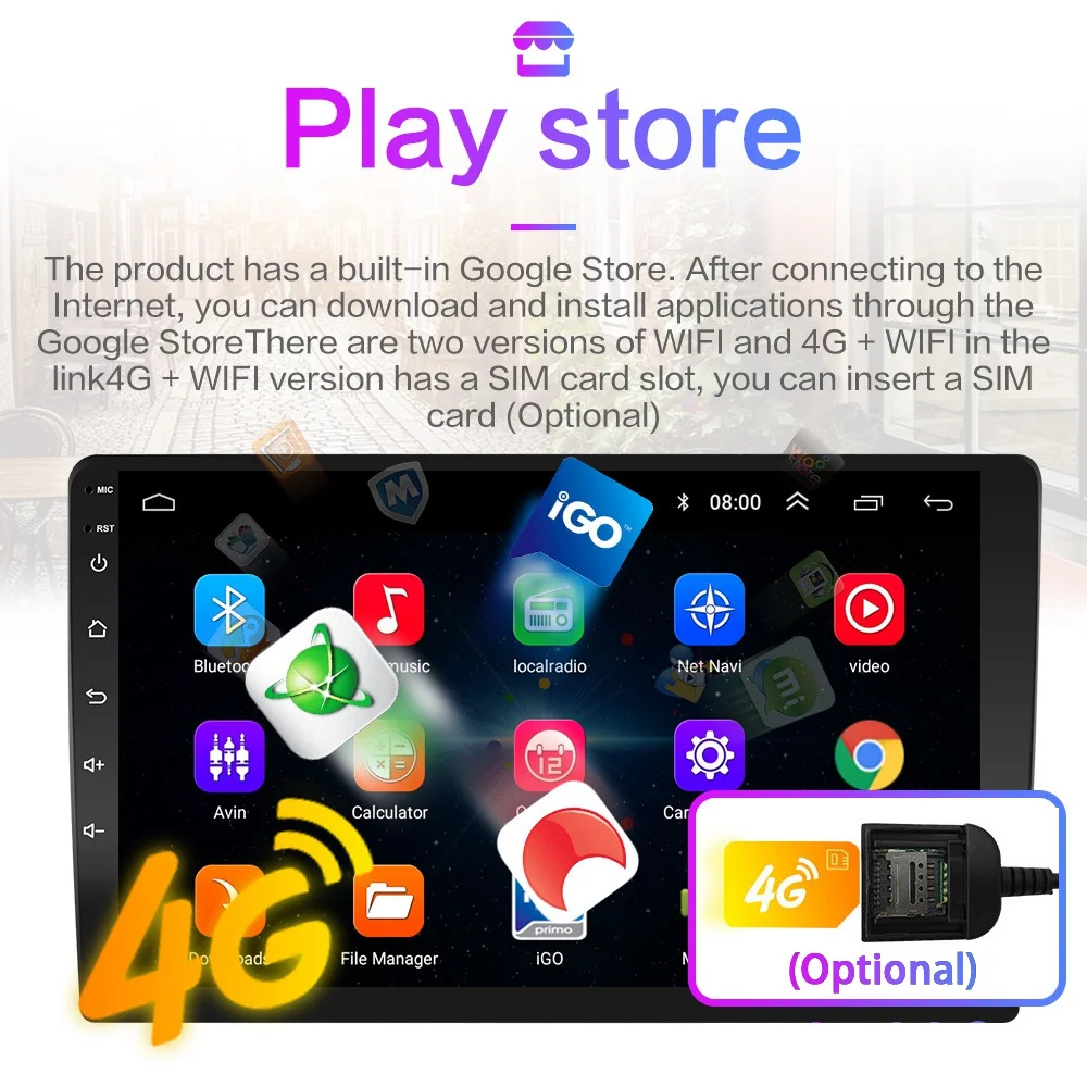 Автомобильный DVD-плеер проигрыватель на Android 9 0 4 Гб ОЗУ 64 ПЗУ с GPS Навигатором Wi-Fi IPS