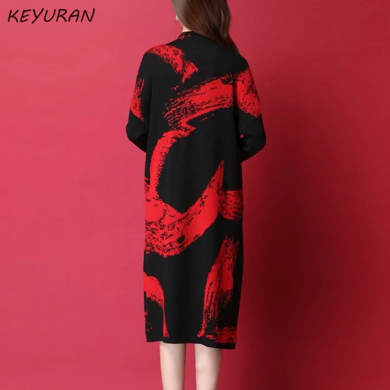 Осенне-зимнее теплое женское платье новая мода большой размер свободное средней