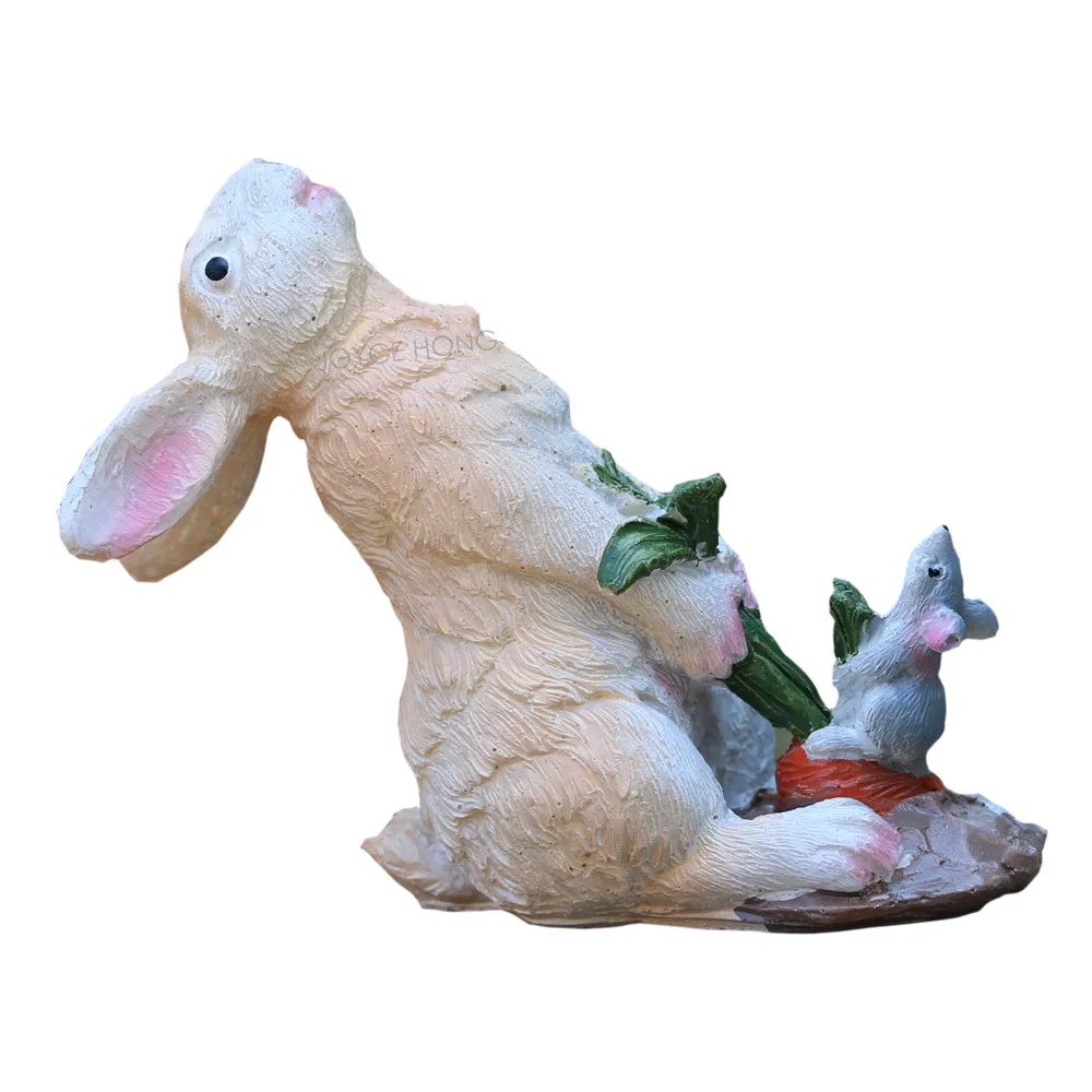 1 шт. кролик статуя настольные Скульптура сад дома Decortaion фигурка животного декор