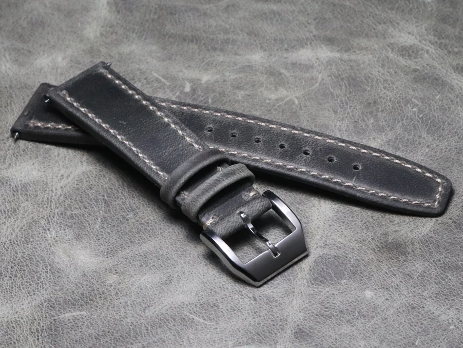 20 21 22mm Vintage Crazy Horse Leather Wristband Watch Bands high quality belt Strap Handmade Bracelet watch accessories | Наручные часы