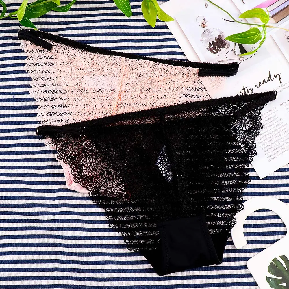 Кружевные трусики женские трусы с низкой талией Прозрачное нижнее белье