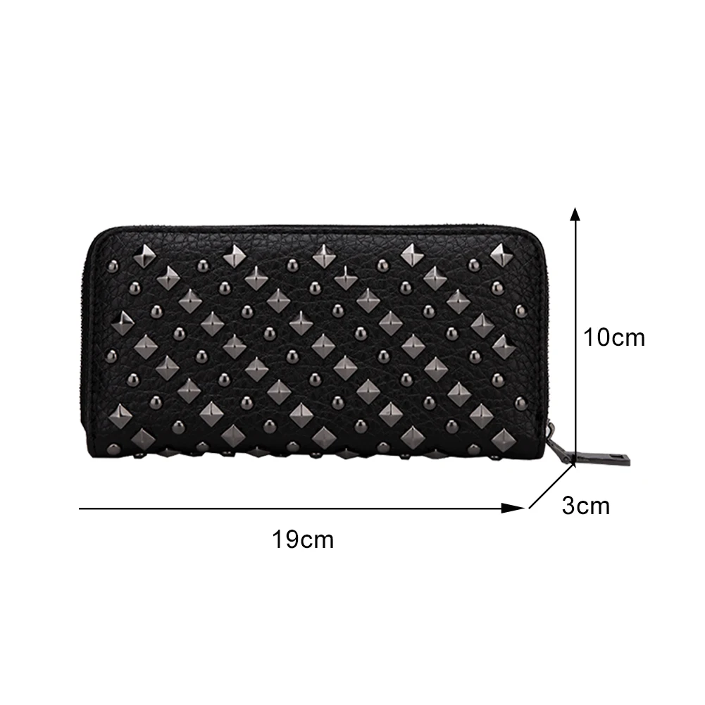 

2021 wallets for women luxury Vintage designer leather Rivet Long Wallet Card Holder Casual Ladies Multi Layers Purse Clutch