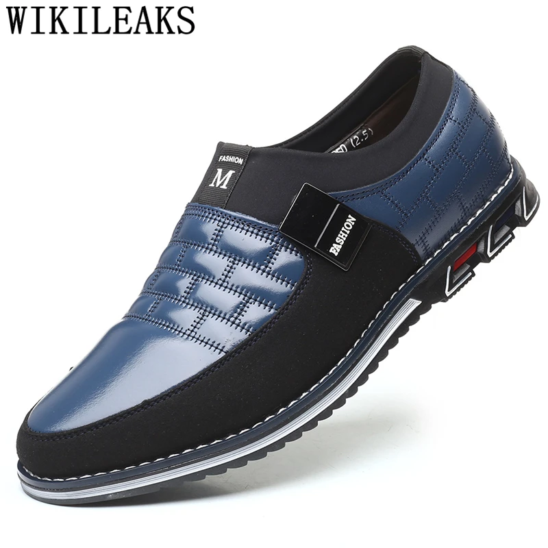 Черные мужские кожаные туфли слипоны Мужская Обувь |