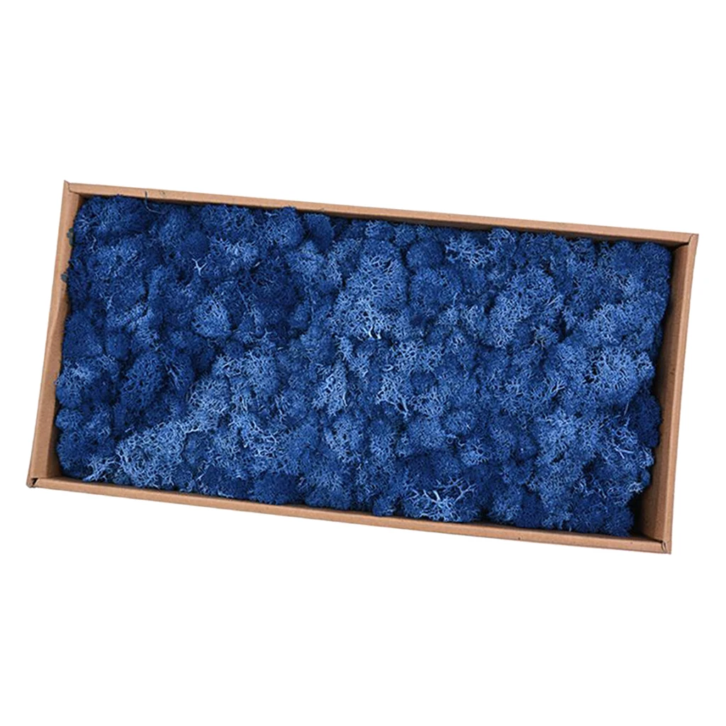 Dark Blue 38x19x10c Натуральный норвежский олень мох консервированный сушеные ремесла цветок для цветов Трава растения для дома и сада Гирлянда Свадебная вечеринка - Цвет: Dark Blue 38x19x10c