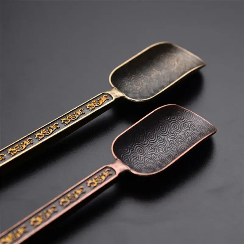 Чайная ложка из сплава с длинной ручкой Золотая чайная декоративный держатель