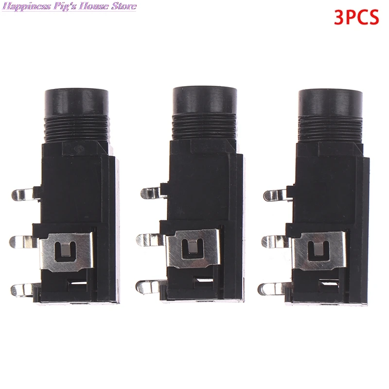 

3pcs/lot 6.35mm Jack Stereo Female Socket Connector Audio Adapter 4pin