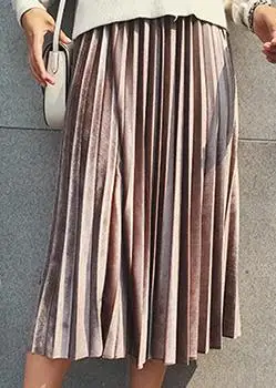 

New Autumn And Winter High Waisted Pleated Skirt Skinny Female Velvet Skirt Fast Shipping