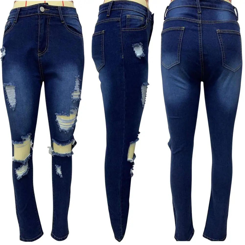 

Hole Tassel Jeans For Women High Waist Jeans Woman Pencil Pants Plus size 4XL