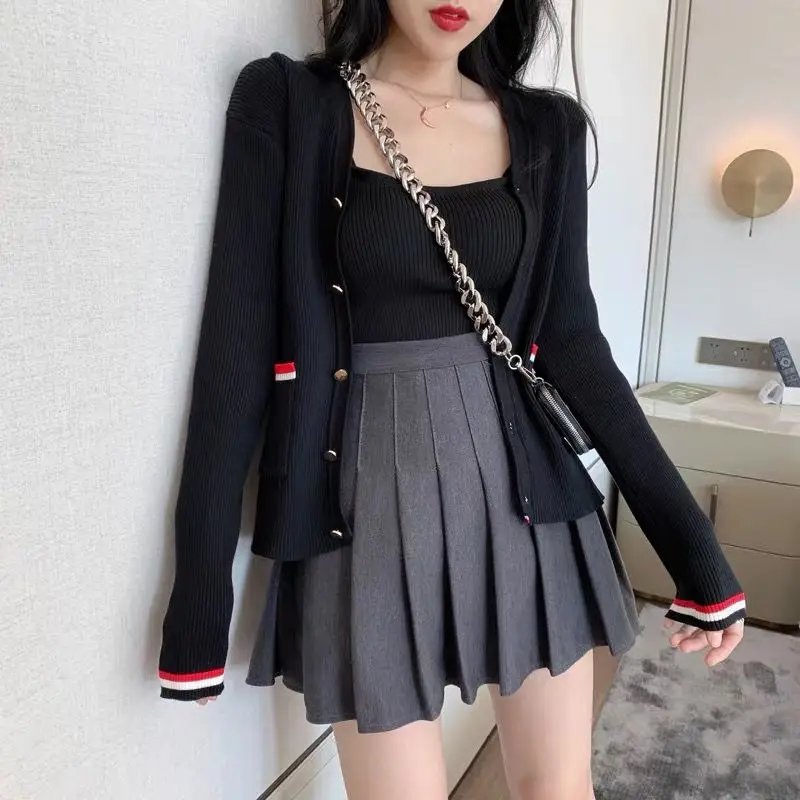 

Pleated skirt female fashion Korean style temperament high waist fresh all-match pure color a-line short skirt summer P3 1124