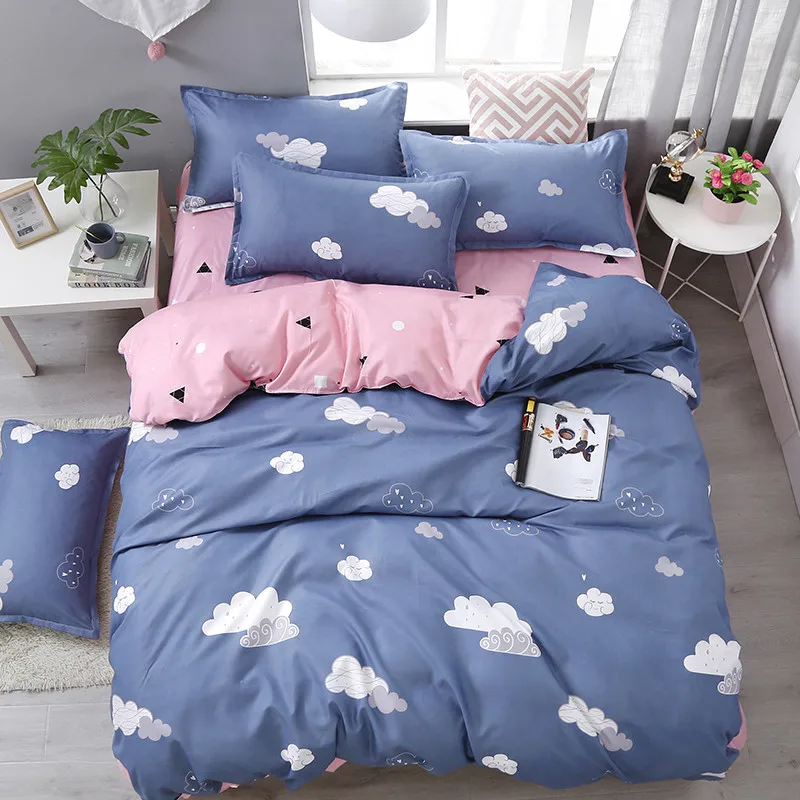 

Home Textile Cloud Duck Bedding Set Double Sheet Luxury Soft Queen King Size Bed Linens For Home Duvet Cover Sheet Pillow Case