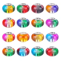 10 pcs new color resin murano spacer big hole beads charms fit european pandora bracelet earrings hair beads for jewelry making