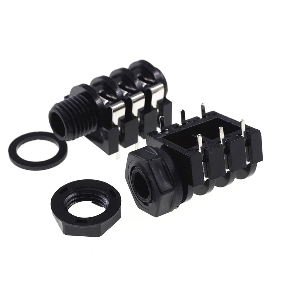 5 шт. коннектор для микрофона 0 25 дюйма 1/4 мм|jack socket|screw screwjack socket 6.35 |