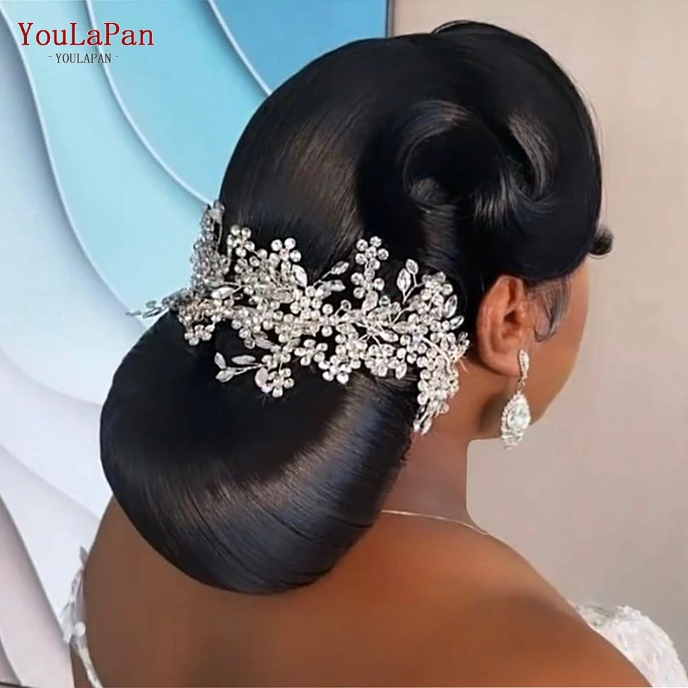 

TOPQUEEN HP253-S Stunning Floral Headpieces Crystal Wedding Hair Clips Rhinestone Headbands for Women Tiara Bridal Hair Barette