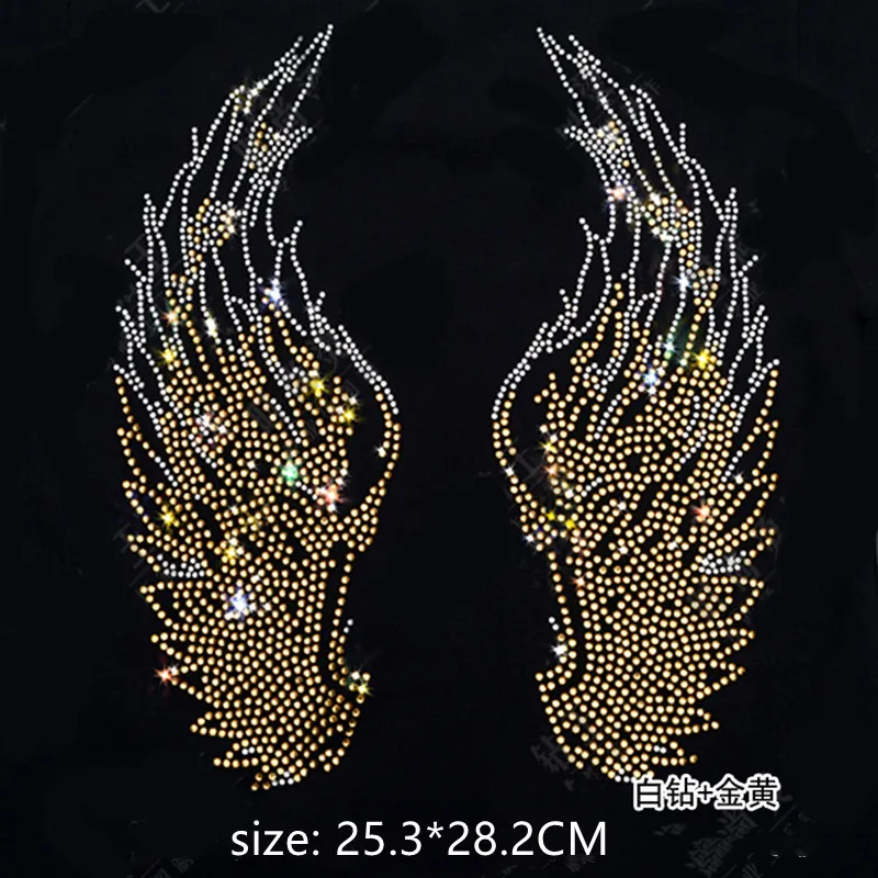 

Big wings applique sticker transfers design iron on transfer patches hot fix rhinestone transfer motifs fixing rhinestones