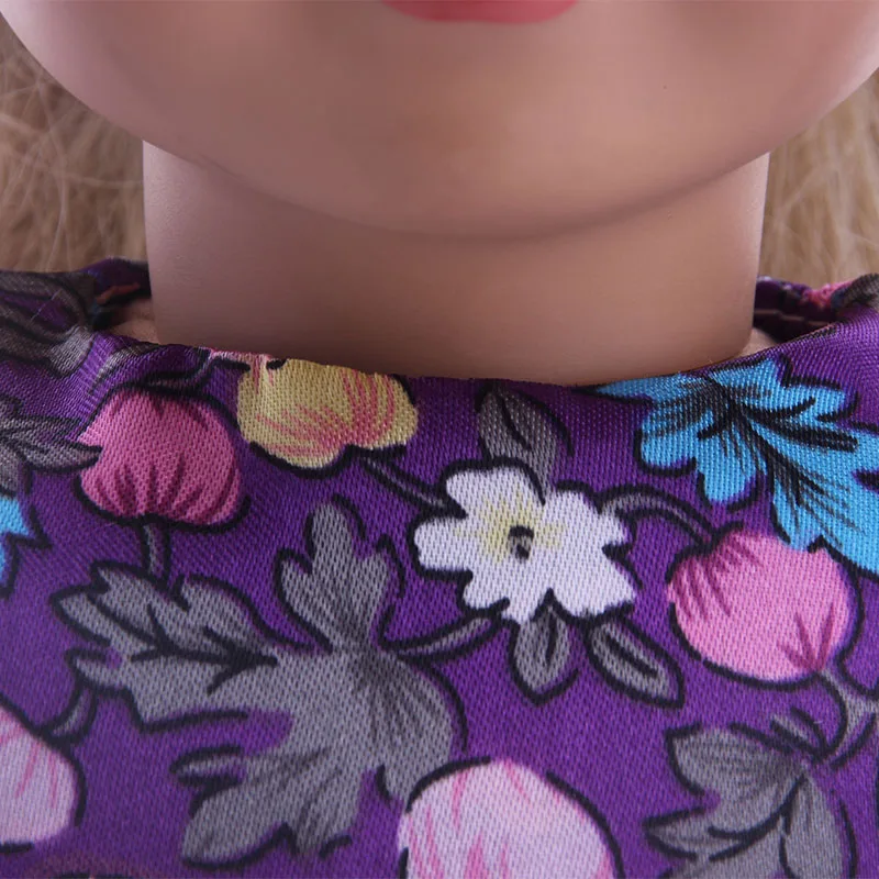 Одежда для куклы платье с фиолетовыми цветами подходит 18 дюймовых американских