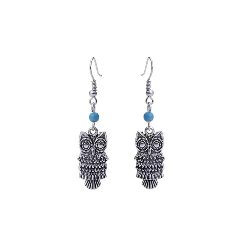

European and American Retro Style Owl Starfish Turquoise Earrings Fashion Women Jewelry