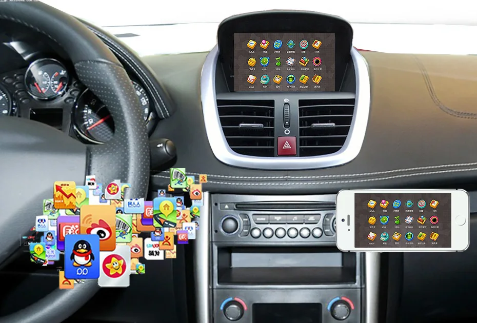 Android 9,0 автомобильный dvd-плеер для peugeot 207 2007- gps-навигация, радио, стерео Bluetooth USB Мультимедиа gps карта