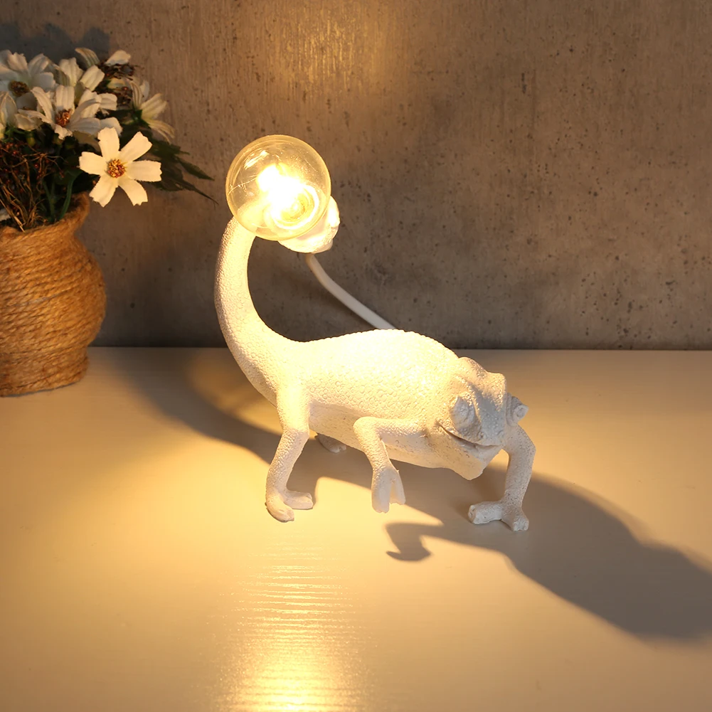 

Светодиодная лампа для чтения E12, холодный теплый светильник для спальни, настольная лампа в виде ящерицы, домашнее украшение для гостиной