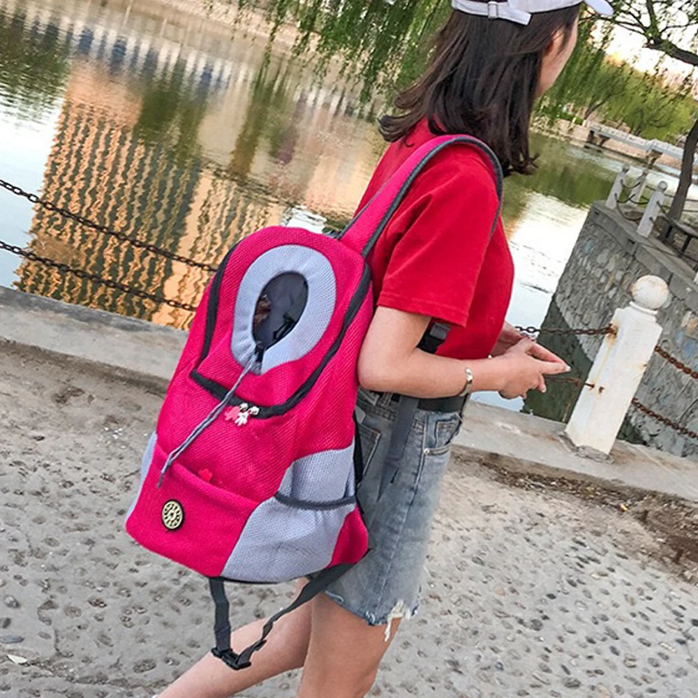 

Pet Dog Carrier Pet Backpack Bag Portable Travel Bag Pet Dog Front Bag Mesh Outdoor Hiking Head Out Double Shoulder Sports NEW