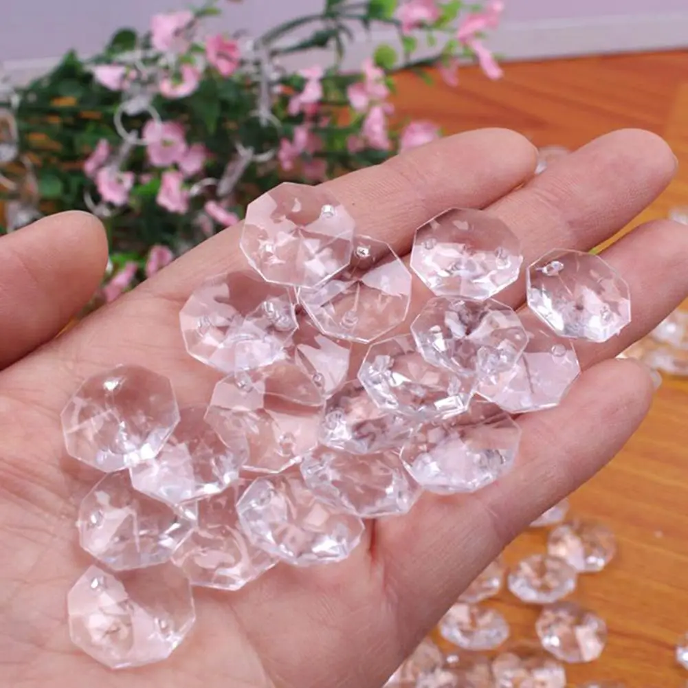 1m Clear Acrylic Crystal Beads Curtain Garland Chandelier Pendants Hanging Chain Christmas Wedding Party Decoration Home Decor - купить по