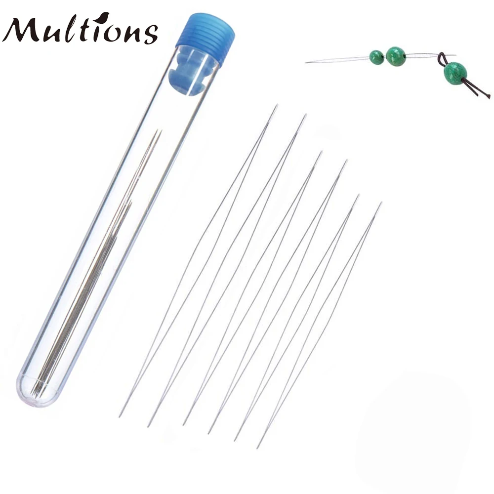 

6pcs Seed Beads Needles Big Eye Beading Needles Collapsible Beading Needles Set for Jewelry Making with Needle Bottle