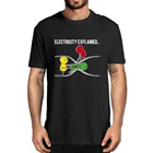 Футболка унисекс с надписью рассказано электроэнергии, 100% хлопок, новинка 2, летняя мужская футболка, Женская Повседневная Уличная одежда, европейский размер