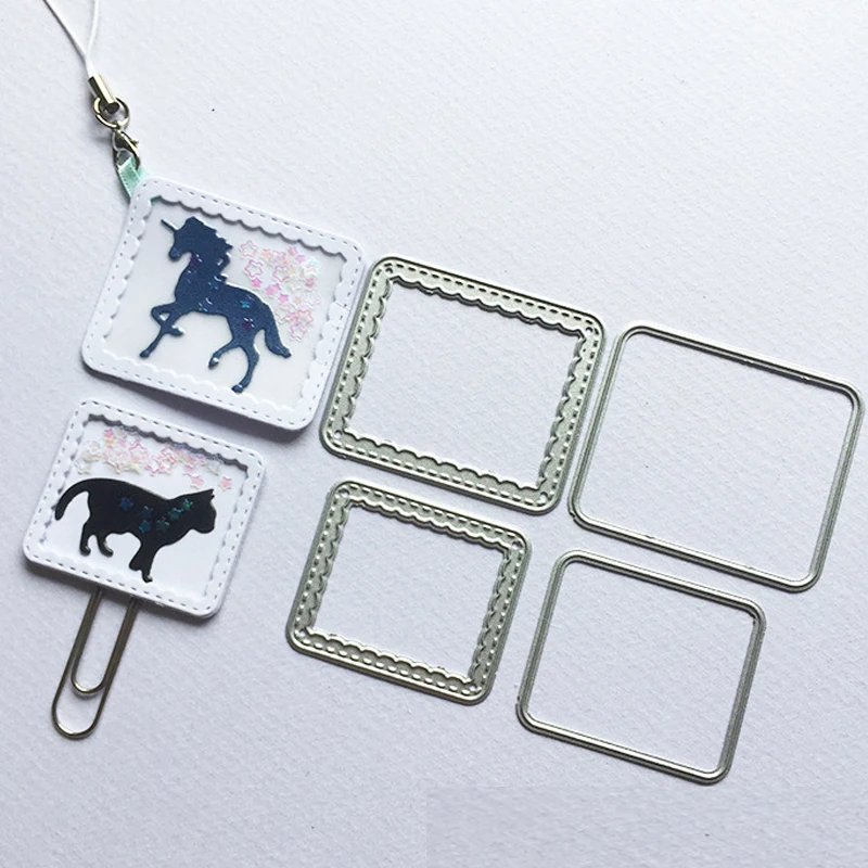 Металлические резные штампы новинка 2020 прямоугольная волнистая стежка рамка