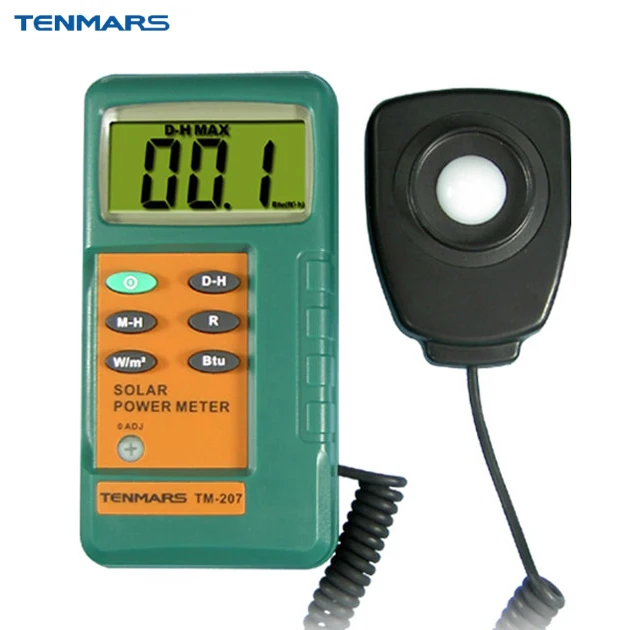 

TENMARS TM-207, измеритель солнечной энергии, удаление провода датчика, длина 1,5 м, с 3-дюймовым ЖК-дисплеем 1/2 знаков