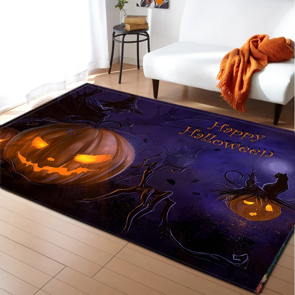 Счастливый хэллоуин ковер для гостиной 3D тыква фонарик печатный искусственный
