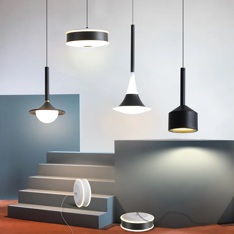 Скандинавская подвеска у кровати светильник акриловый металлический белый