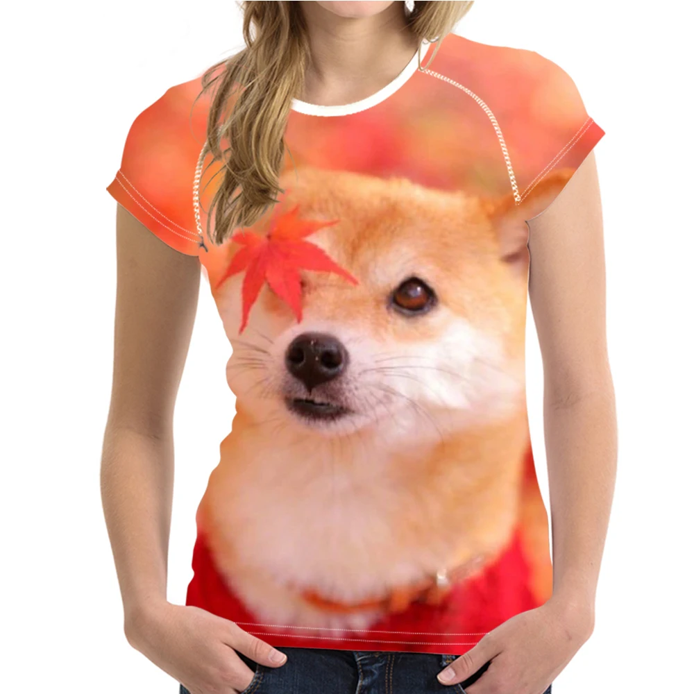 Женская футболка с круглым вырезом shaba Inu дышащая собачкой Прямая поставка