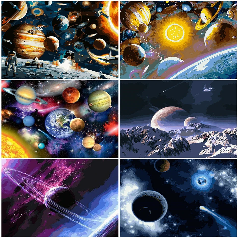 AZQSD живопись маслом по номерам планета &quotсделай сам&quot настенные картины для