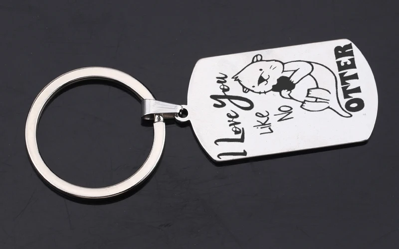 Новый брелок модный резной Мишка я люблю тебя Оттер ключ Автомобильный с ярлыком