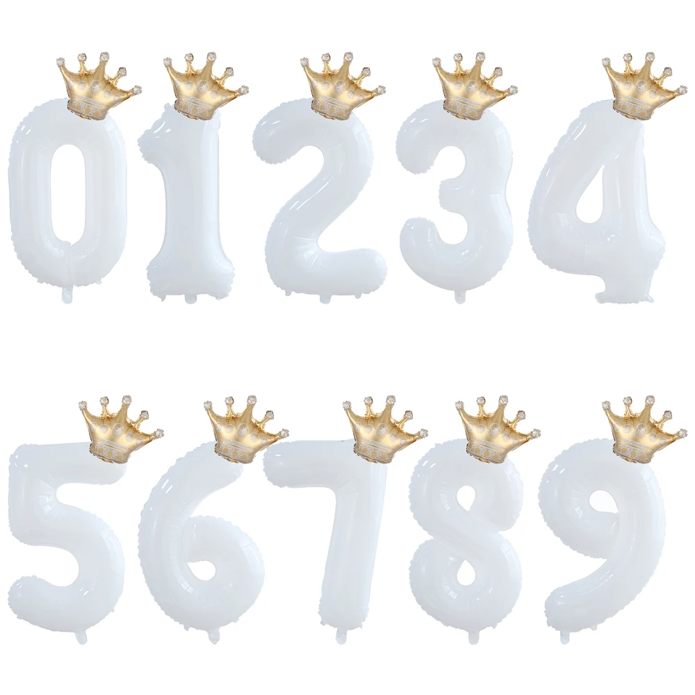 Воздушный шар из алюминиевой фольги 30 дюймов мини-корона 0 1 2 3 4 5 6 7 8 9 для детского