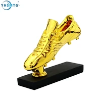golden boot award resin charms football match soccer fans souvenir gold plating shoe trophy gift home office decoration model
