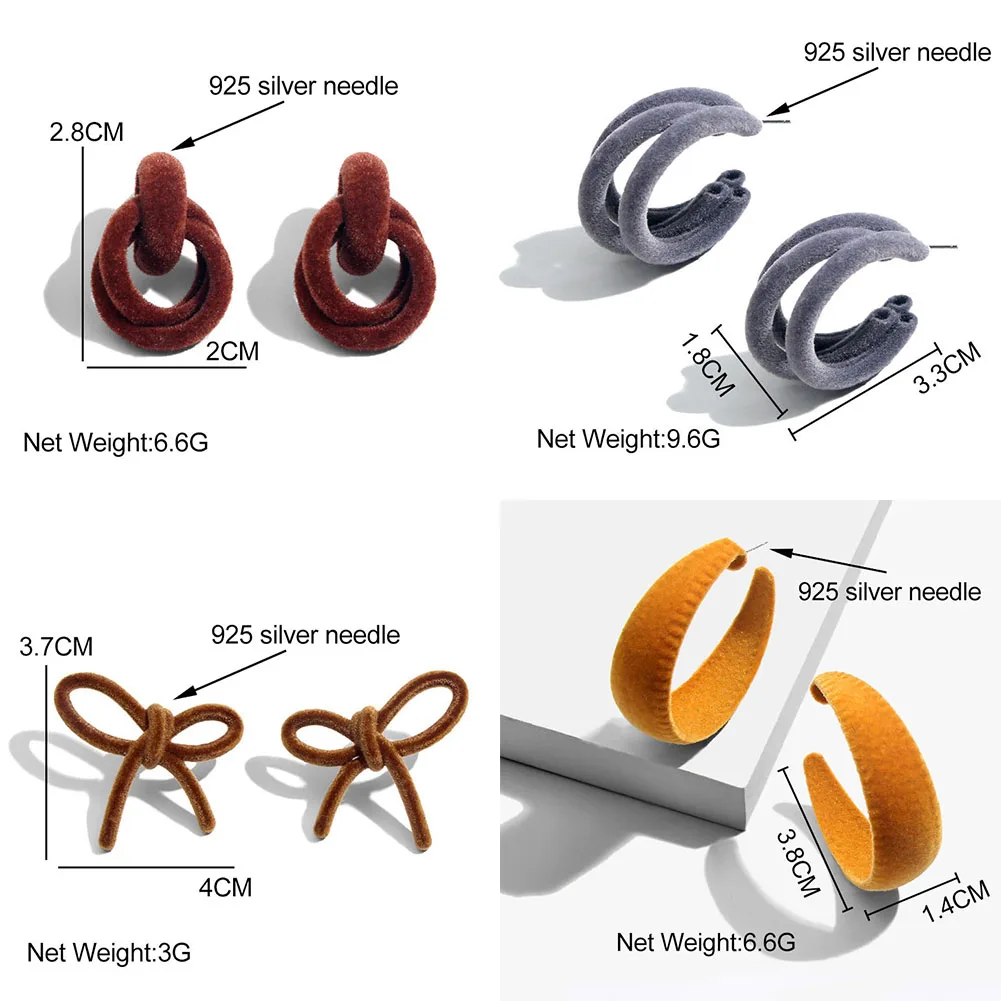 Женские бархатные серьги гвоздики JJFOUCS корейские зимние с бантами эффектные