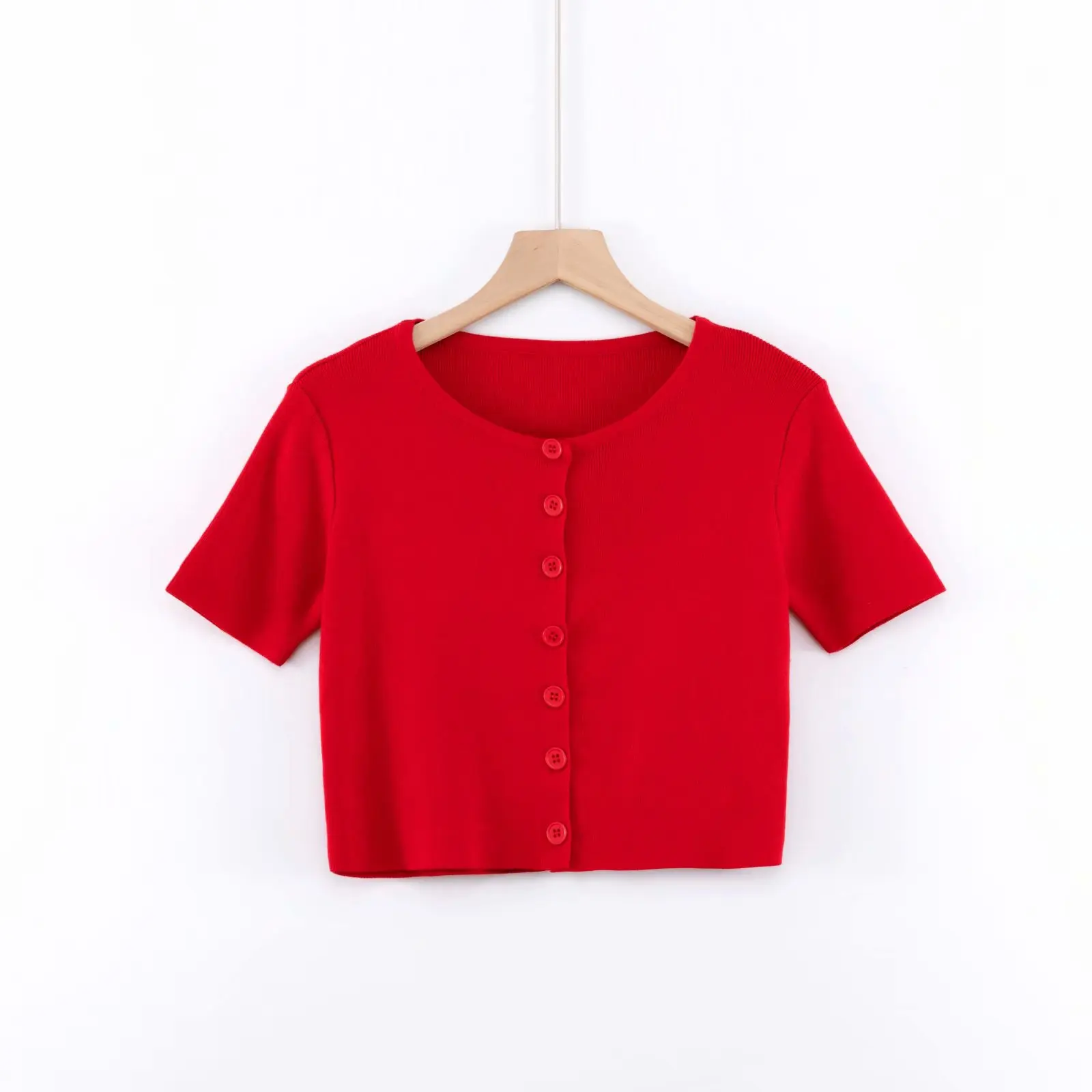 

2020 Summer crop top women sexy tops for women shirts cute short sleeve vintage t shirt button up korean style