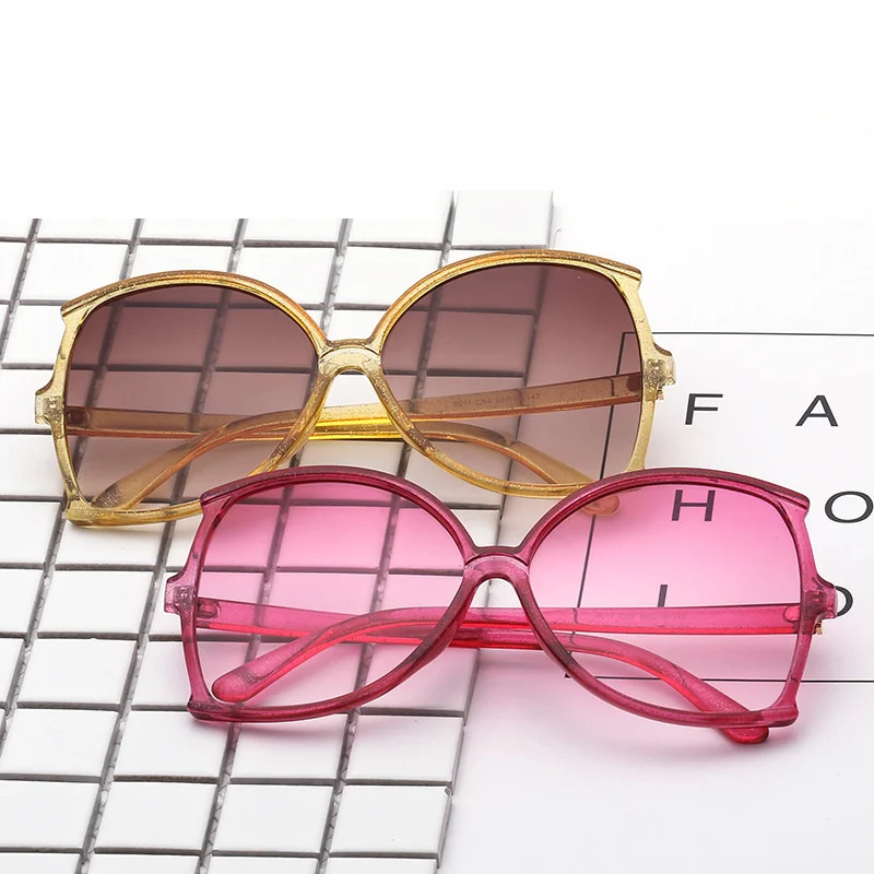 

shipping New large Free frame women's Sunglasses ocean piece fashion color frame sunglasses anti ultraviolet glasses