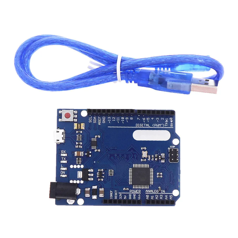 Макетная плата с USB кабелем для Leonardo R3 Microcontroller Atmega32u4|Детали и аксессуары