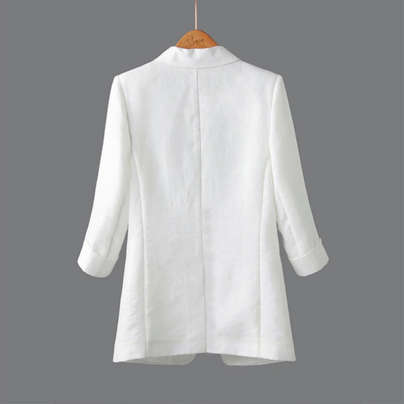Blazer Jacket Female 2019 Linen Basic Coat Plus size Large Suit Women Outwear Spring Casacos Femininos Lady OL Work Clothes 7XL | Женская