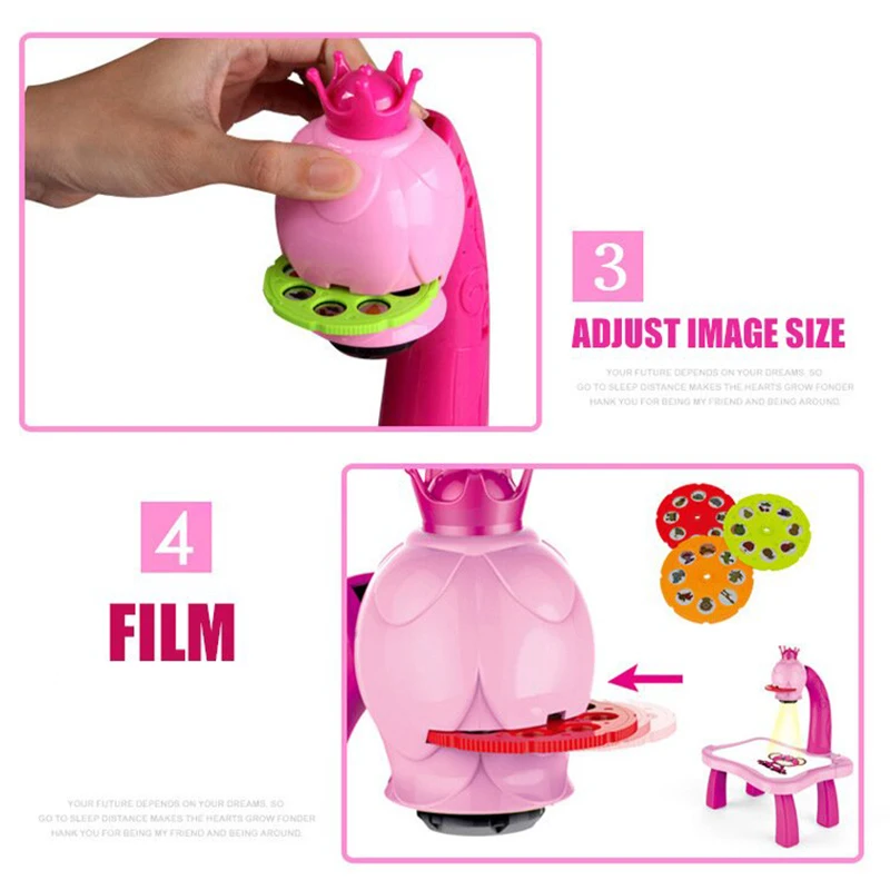 

Kids Children Educational Early Learning Musical Projector Projection Painting Drawing Table Desk Toy Paint Tools C44