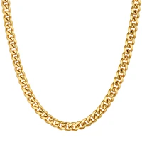 hiphop miami cuban link chain necklaces 5810mm thick gold color stainless steel long chains for menwomen jewelry dropshipping