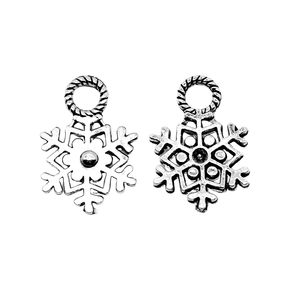 

Charms For Jewelry Making 10pcs Snowflake Charms 21x14mm Antique Silver Planted