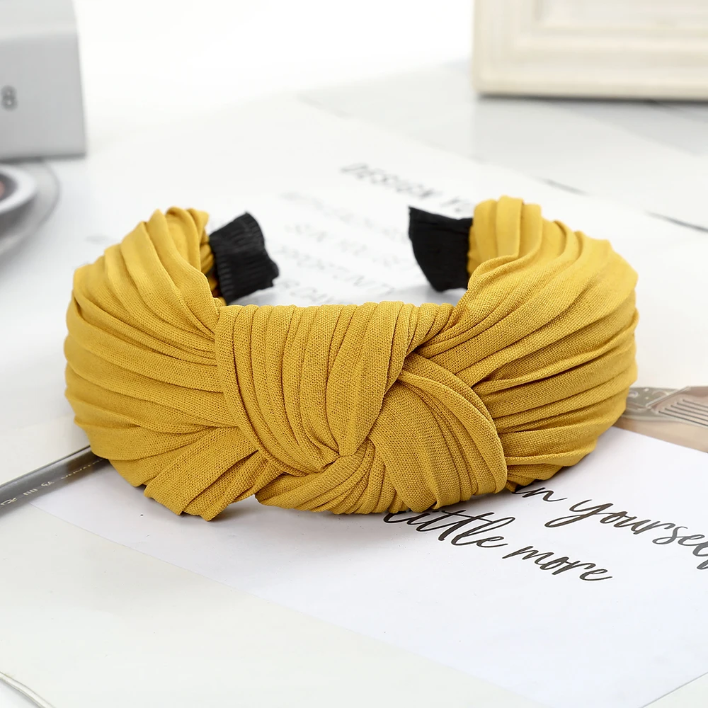 AWAYTR Корейская широкая головная повязка для девочек сладкий карамельный цвет