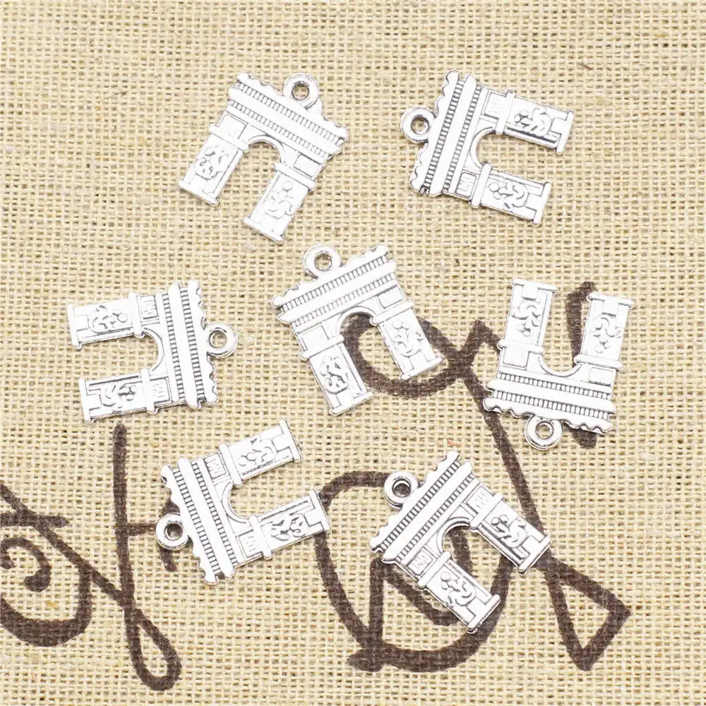 

Аксессуары для ювелирных изделий, подвески в виде Триумфальной арки, цвет античное серебро, 30 шт., 15x18 мм